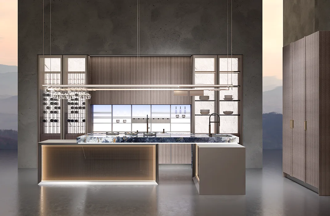 modern-wood-veneer-kitchen-cabinets-with-lighting-system modern-wood-veneer-kitchen-cabinets-with-lighting-system