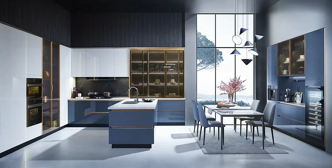 modern-high-gloss-white-and-blue-kitchen-cabinets modern-high-gloss-white-and-blue-kitchen-cabinets